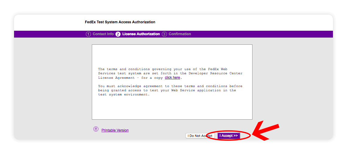 Fedex Web Services Test System Access Authorization - multiorders integrations guide