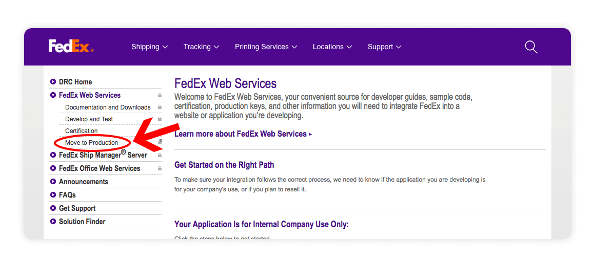 Fedex Web Services Move to Production - multiorders integrations guide