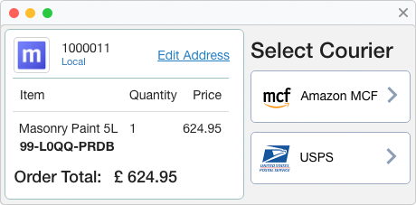Generate shipping labels with few clicks