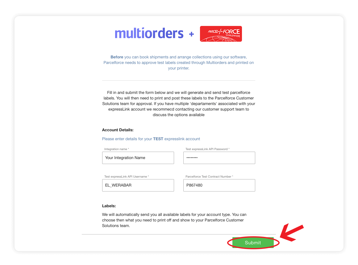 parcelforce collection no printer